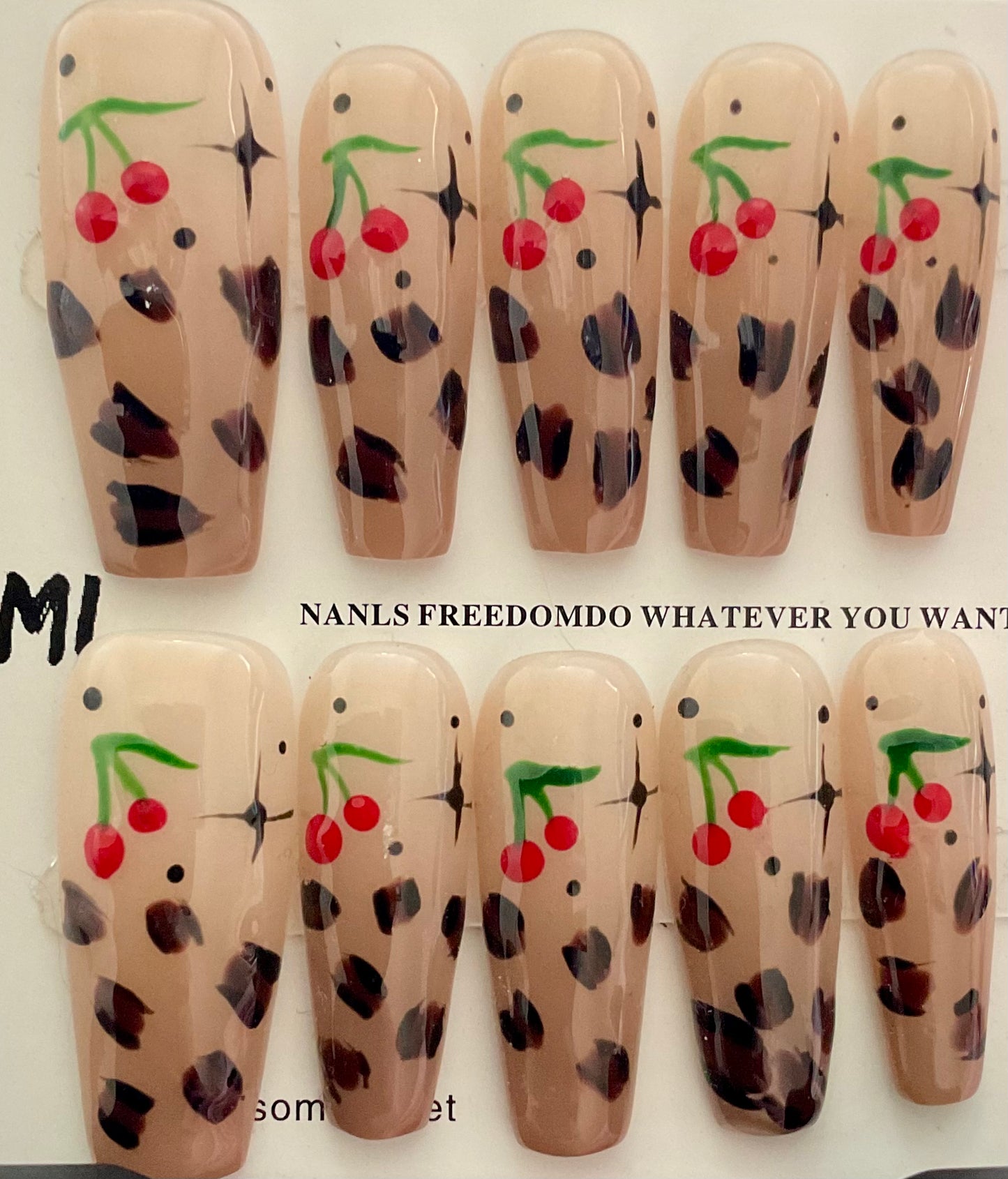 Wild Cherry Leopard Press On Nails