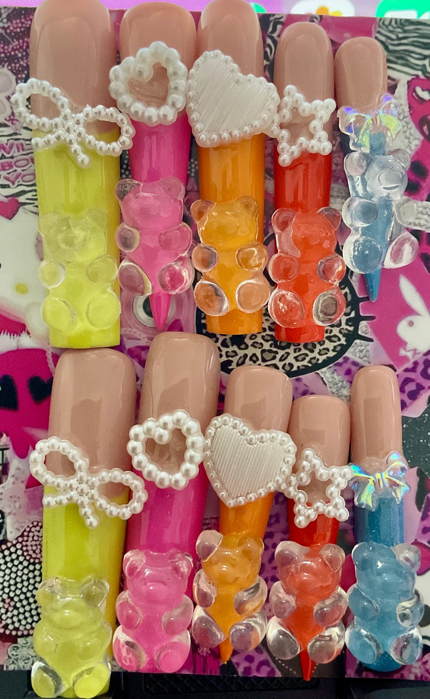 Candy Bear Claws Press On Nails