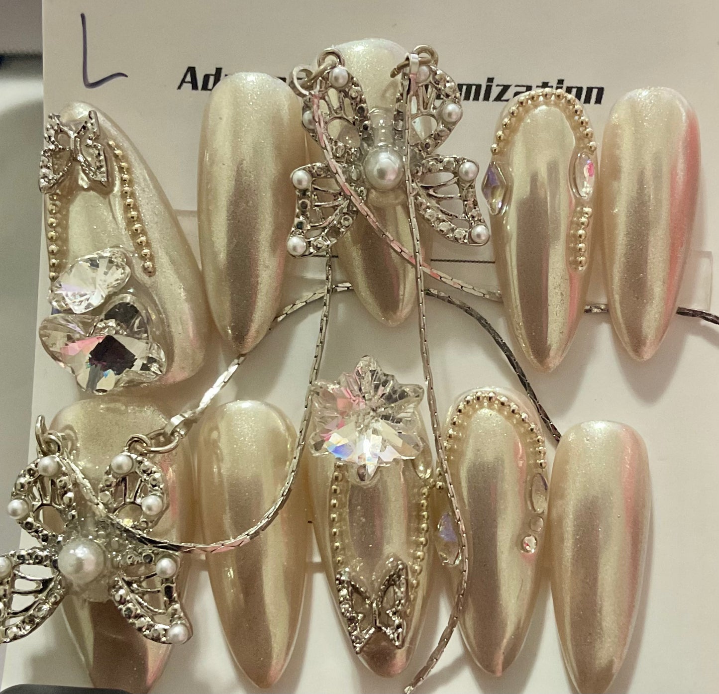 Luxury dangling Butterfly Press On Nails