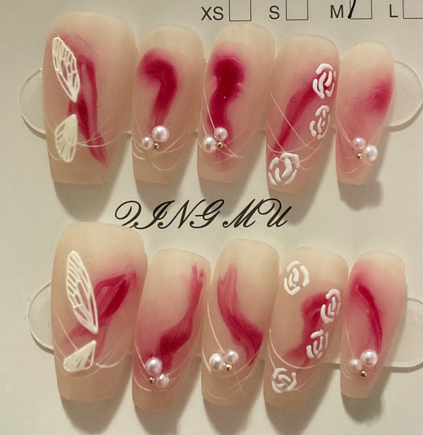 Scarlet Bloom Press On Nails