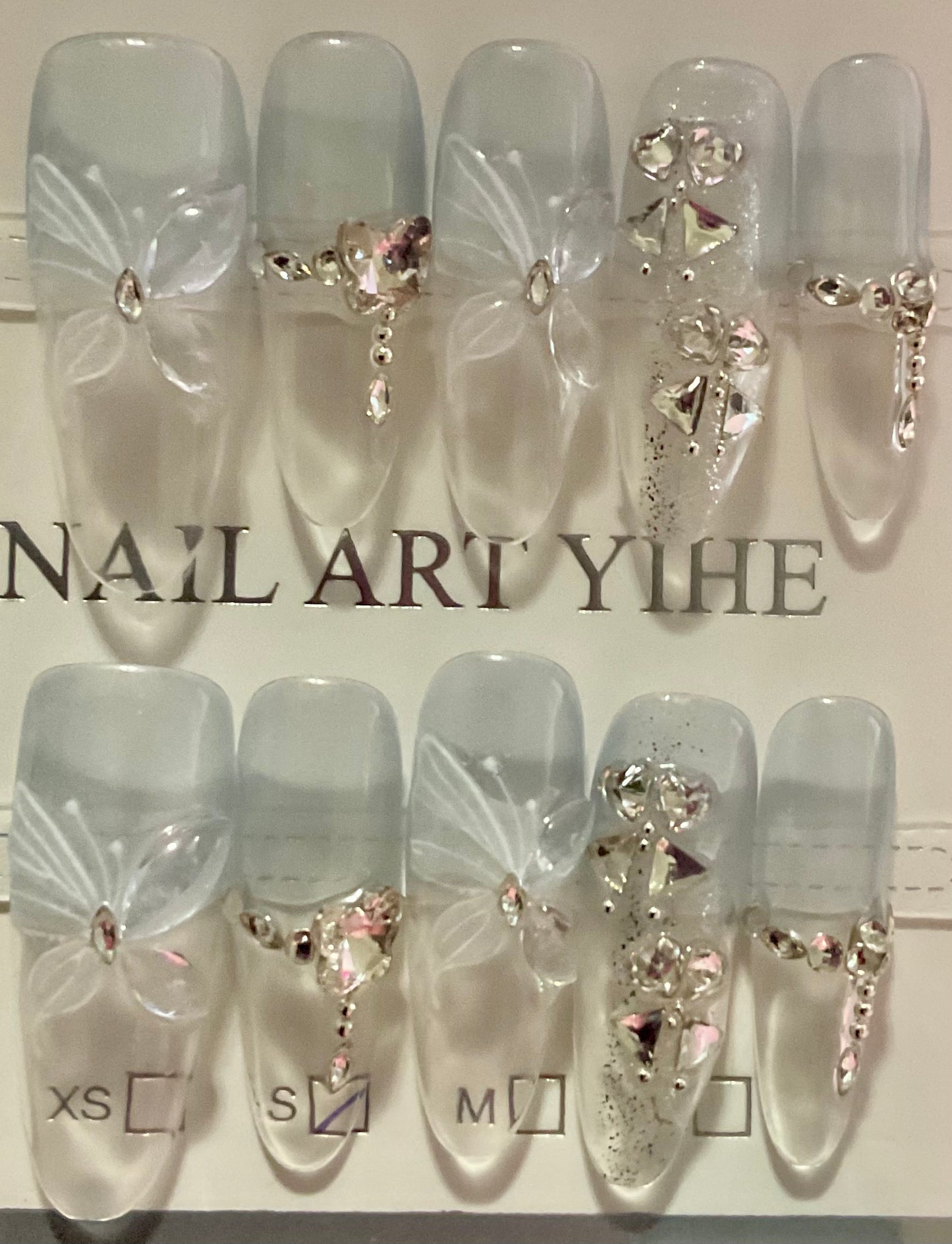 Crystal Charm Press On Nails