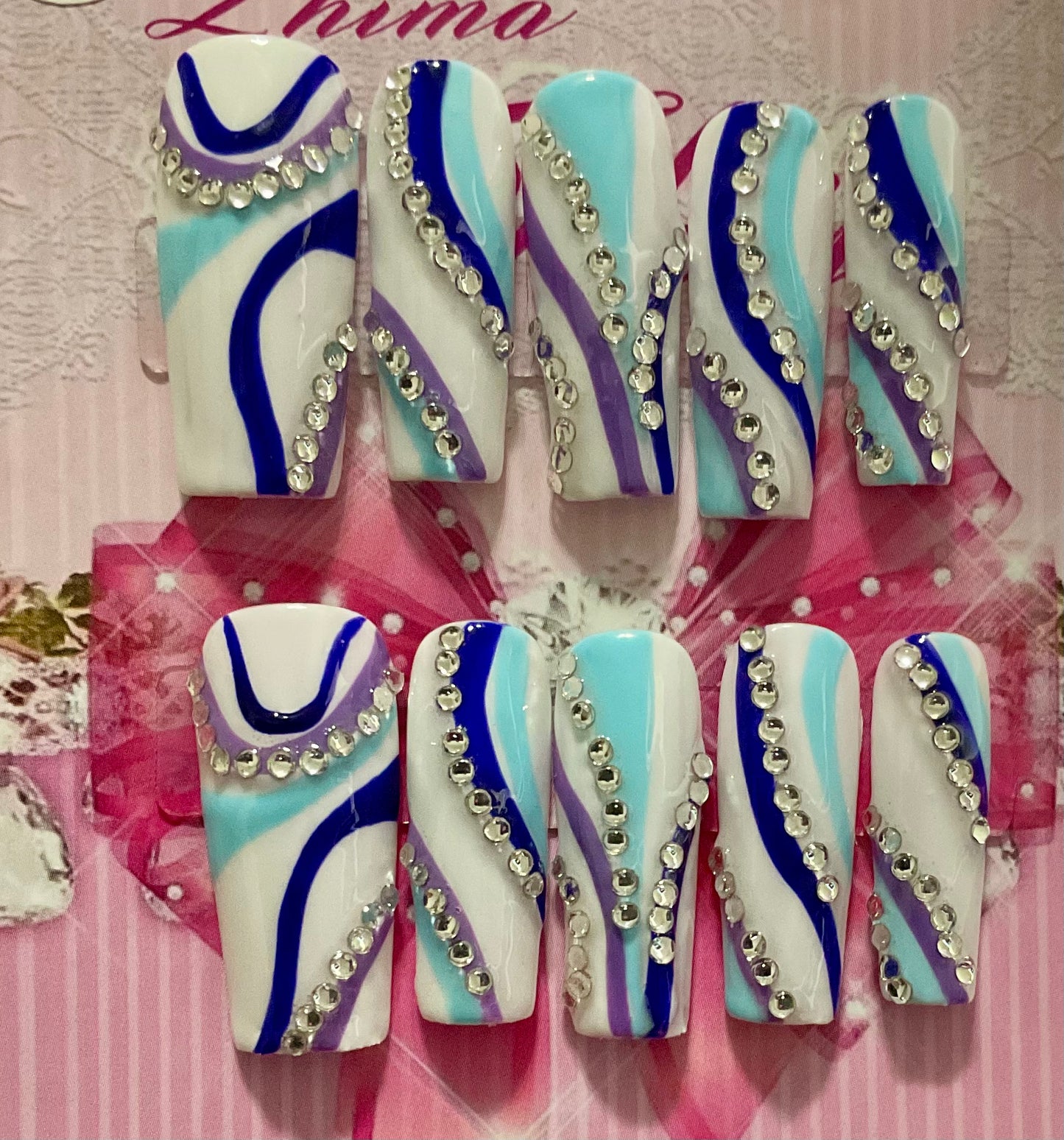 Crystal Wave Press On Nails