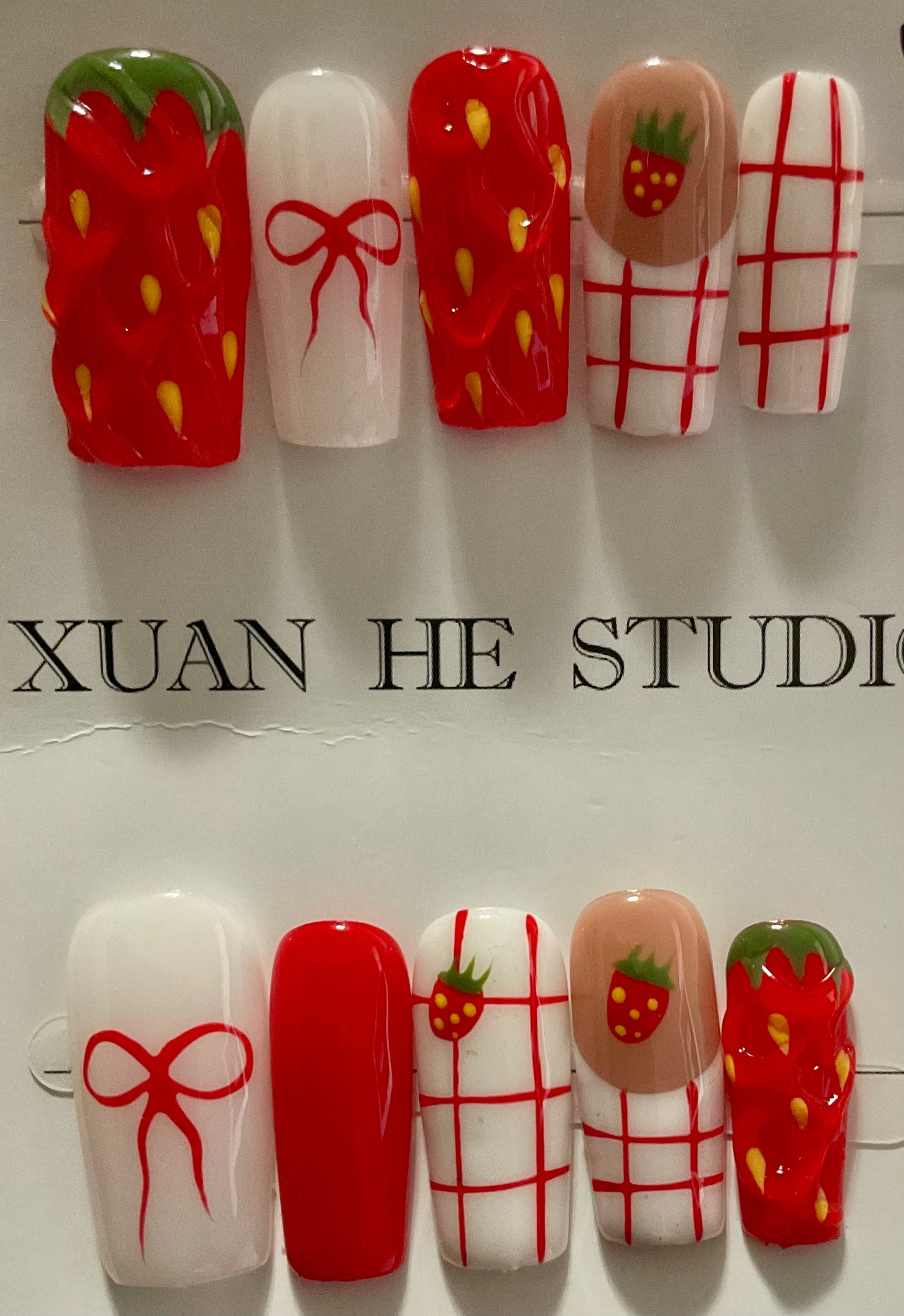 Sweet Berry Plaid Press On Nails