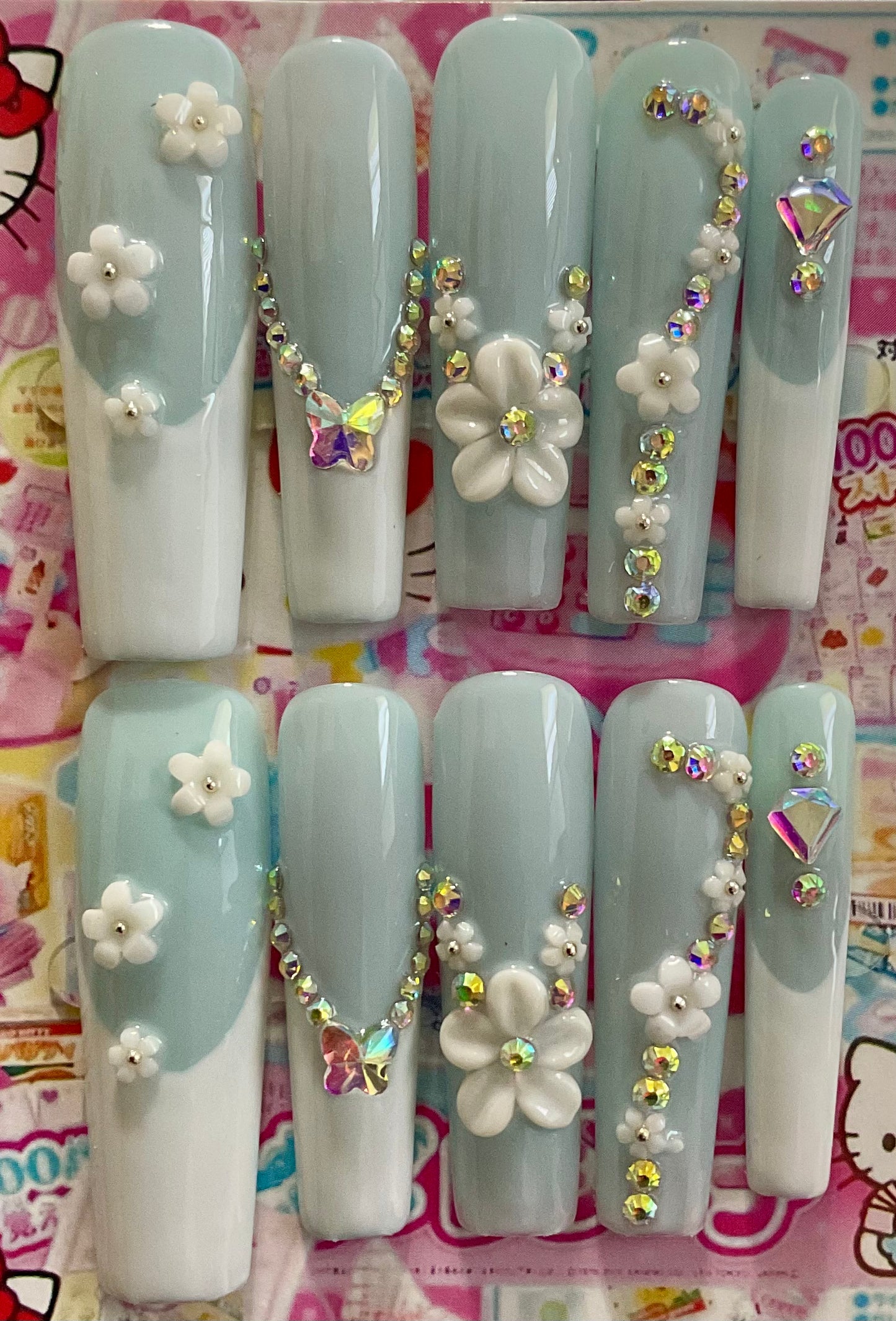 Spring Floral Ombre Press On Nails