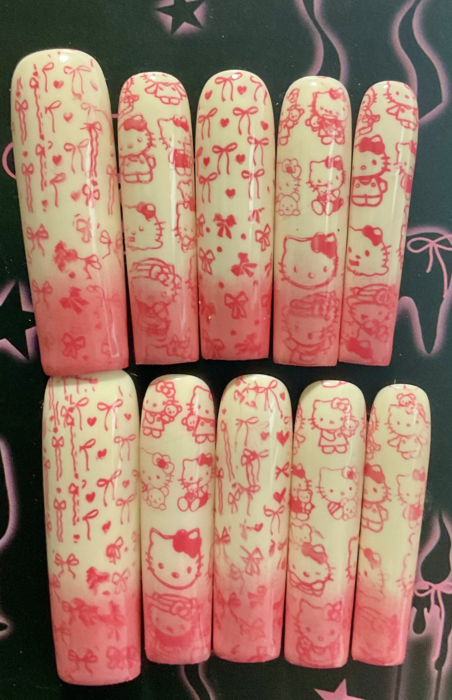 Whimsical Bow & Character Press On Nails