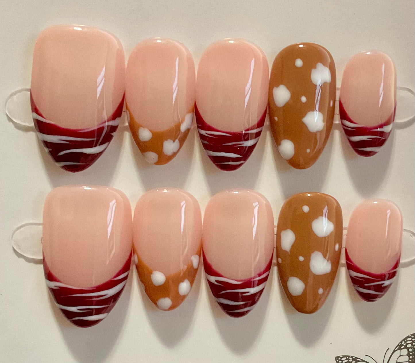 Mixed Pattern Press On Nails