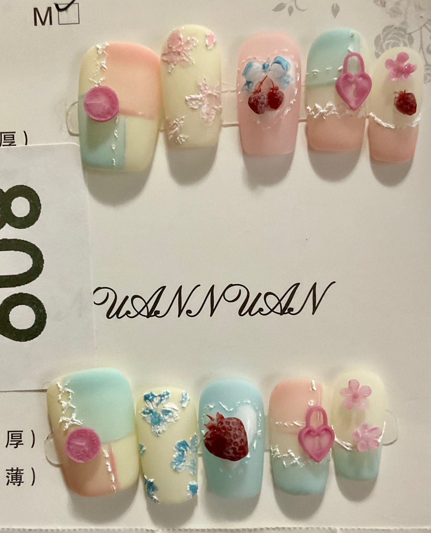 Sweet Pastel Patchwork Press On Nails
