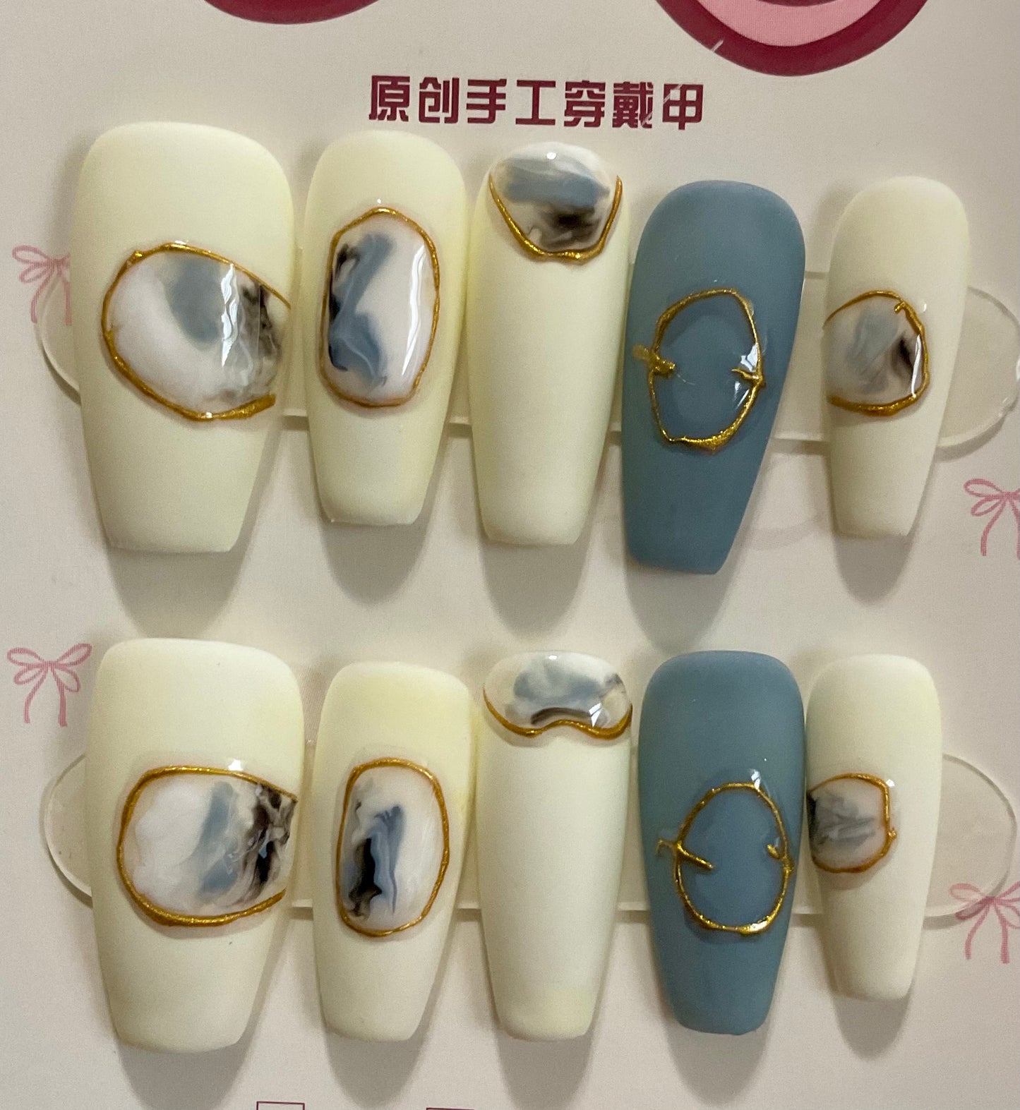 Marble Elegance Press On Nails