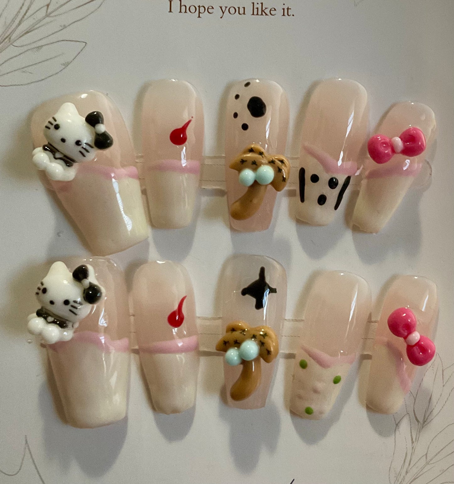 Pastel Paw Print Press On Nails