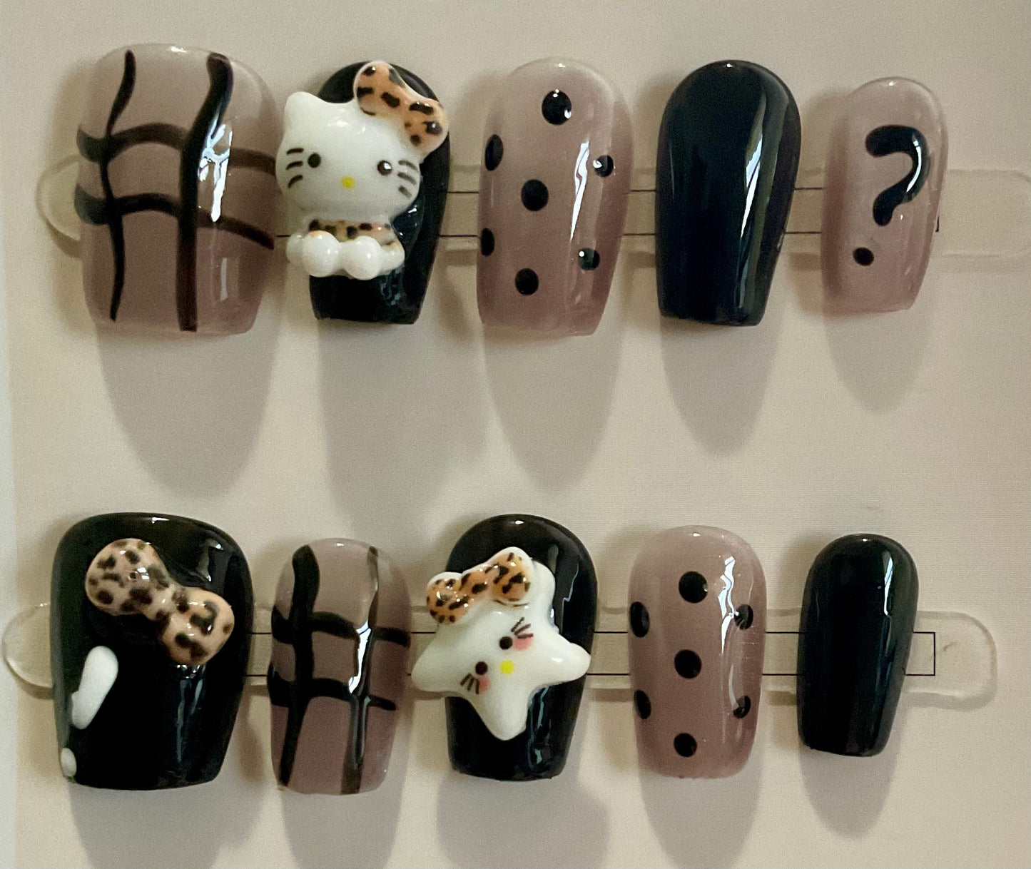 Leopard & Kitty Press On Nails