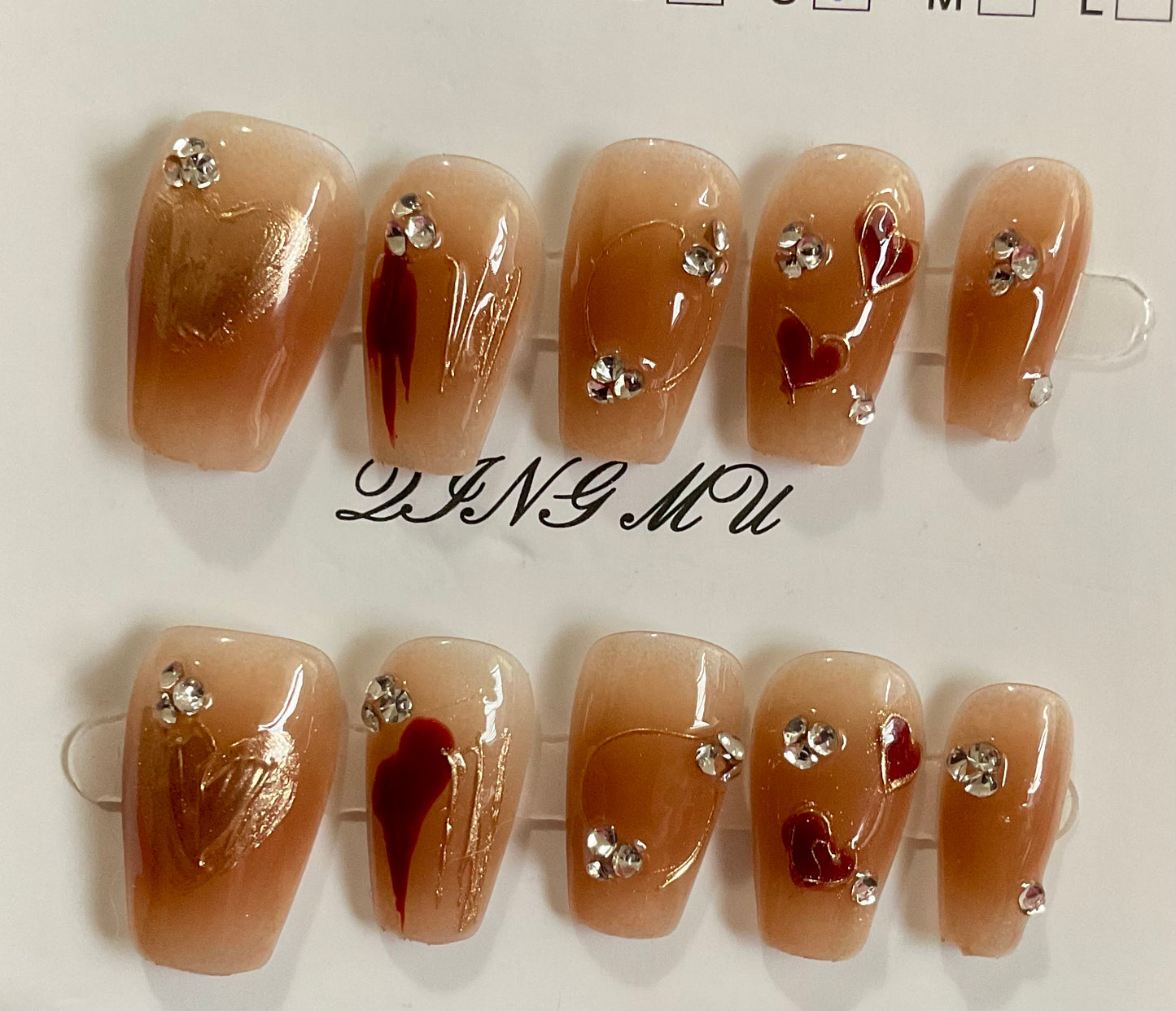 Nude Gradient Herat Press On Nails