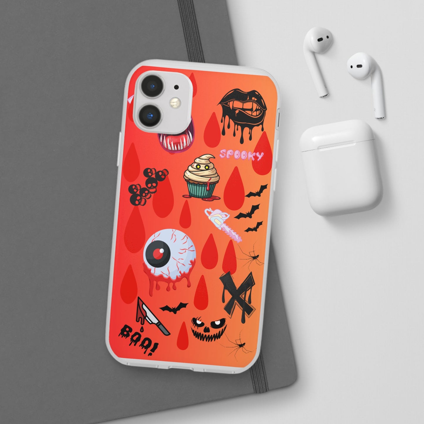 Spooky Flexi Cases for Halloween Lovers, Halloween Phone Case, Horror Phone Cover, Cute Creepy Case, Halloween Gifts