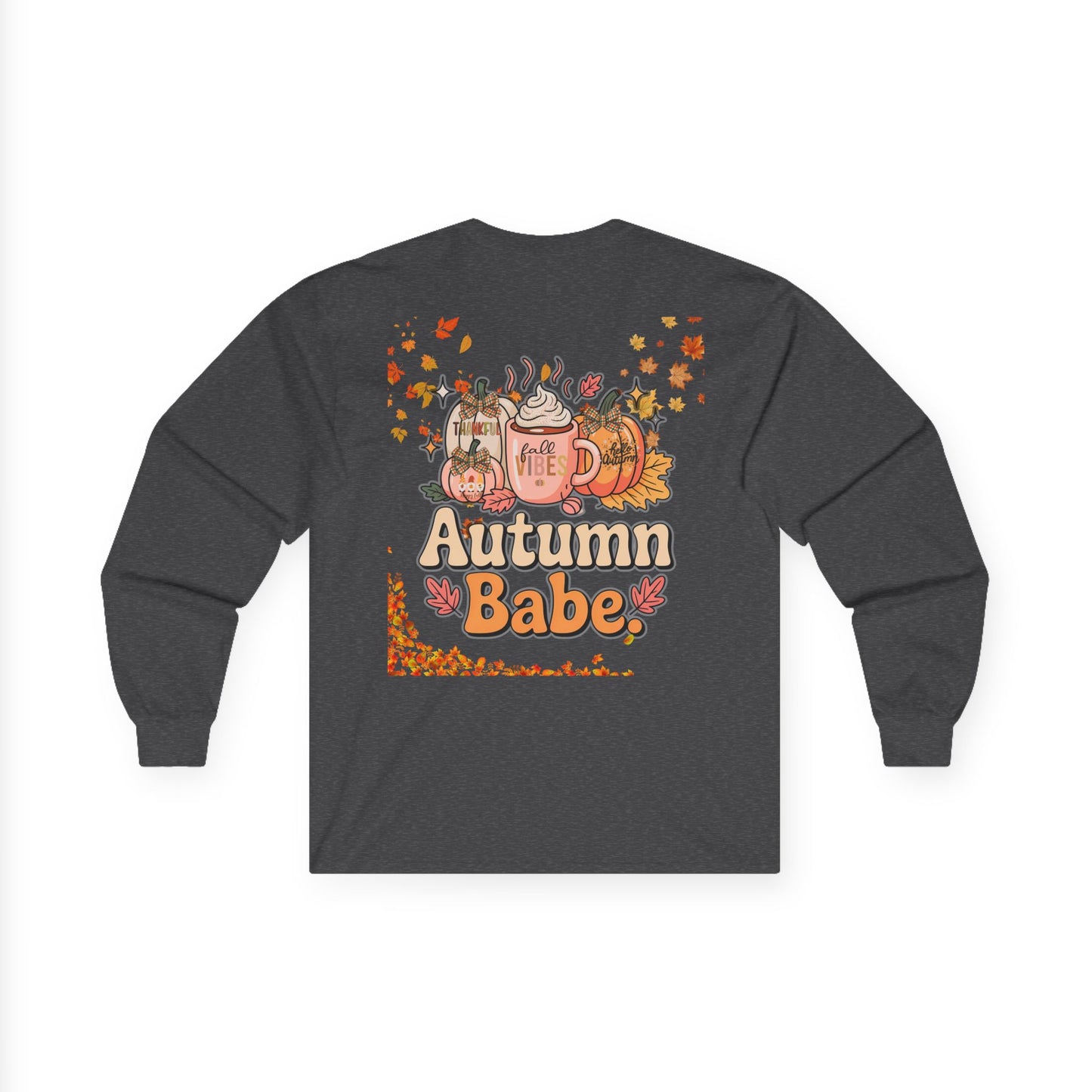 Cozy Fall Long Sleeve Tee - Pumpkin Spice Babe, Autumn Vibes, Perfect for Halloween, Thanksgiving, Casual Layering, Gift for Her