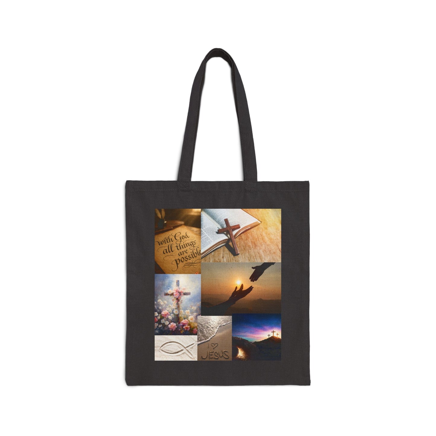 Faith-Inspired Cotton Canvas Tote Bag