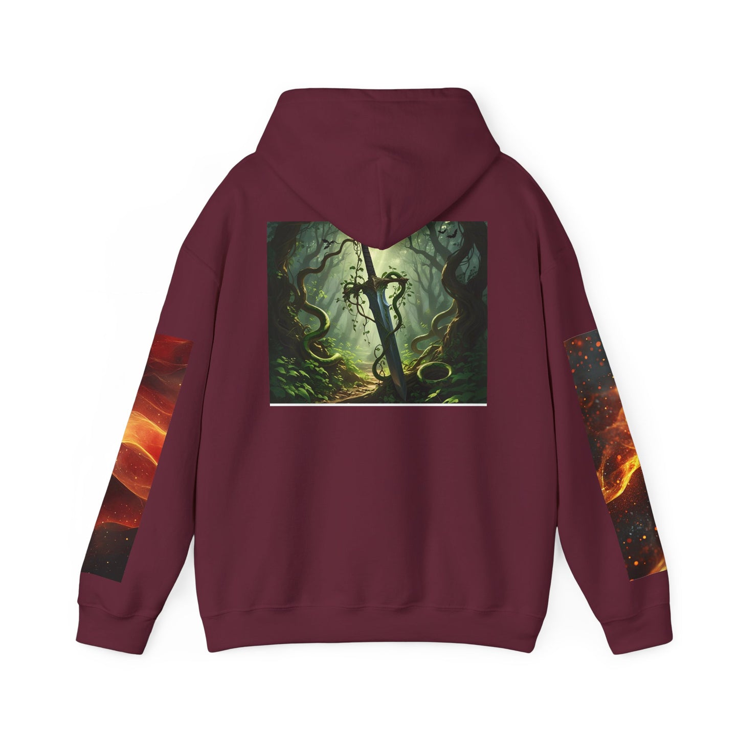 Fantasy Dragon & Sword Unisex Hooded Sweatshirt, Perfect for Fall,