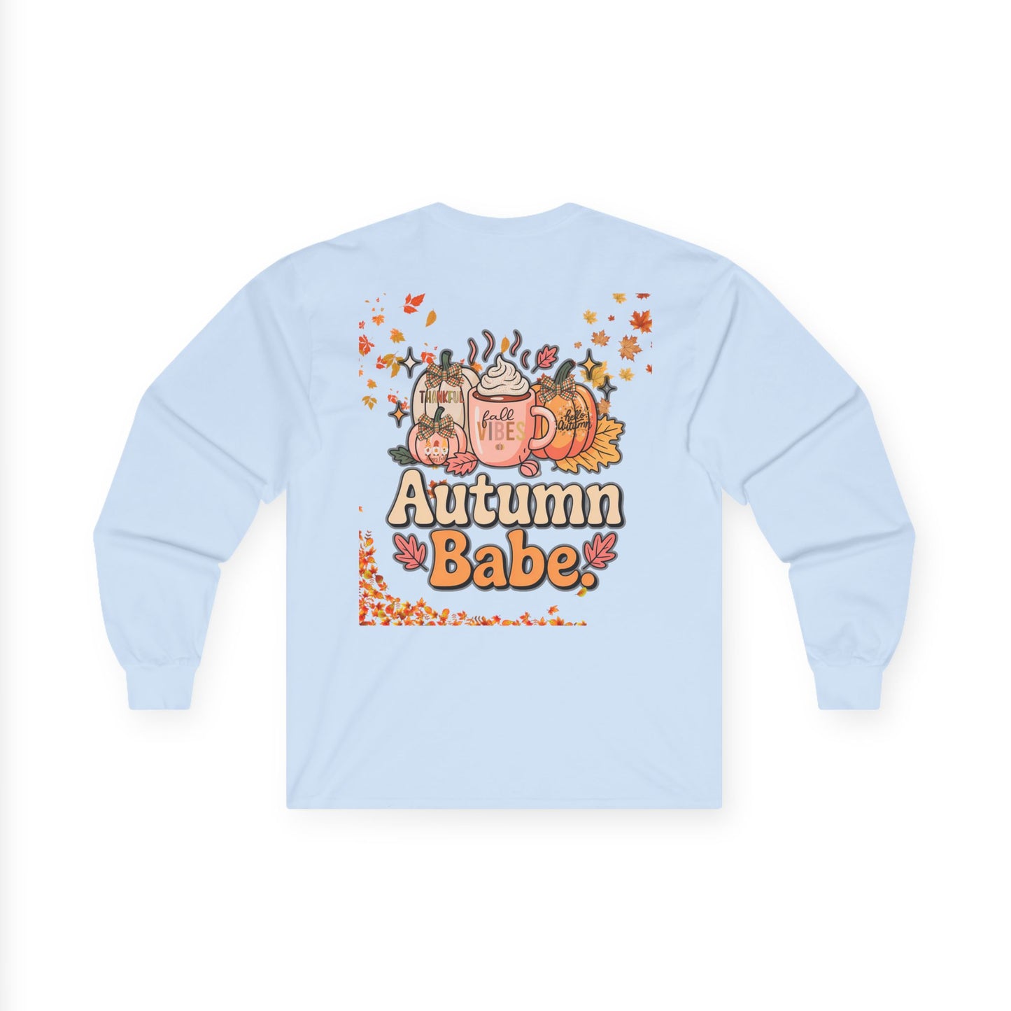 Cozy Fall Long Sleeve Tee - Pumpkin Spice Babe, Autumn Vibes, Perfect for Halloween, Thanksgiving, Casual Layering, Gift for Her