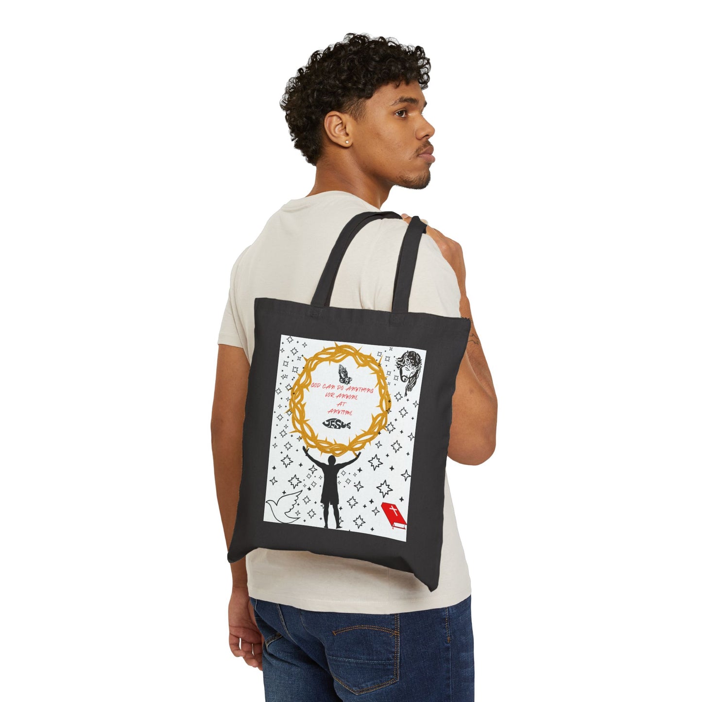 Faith-Inspired Cotton Canvas Tote Bag
