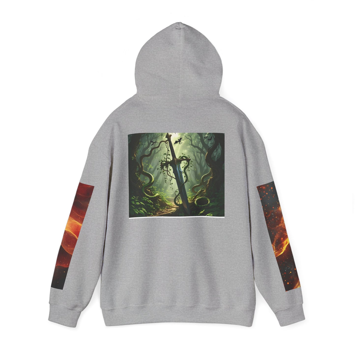 Fantasy Dragon & Sword Unisex Hooded Sweatshirt, Perfect for Fall,