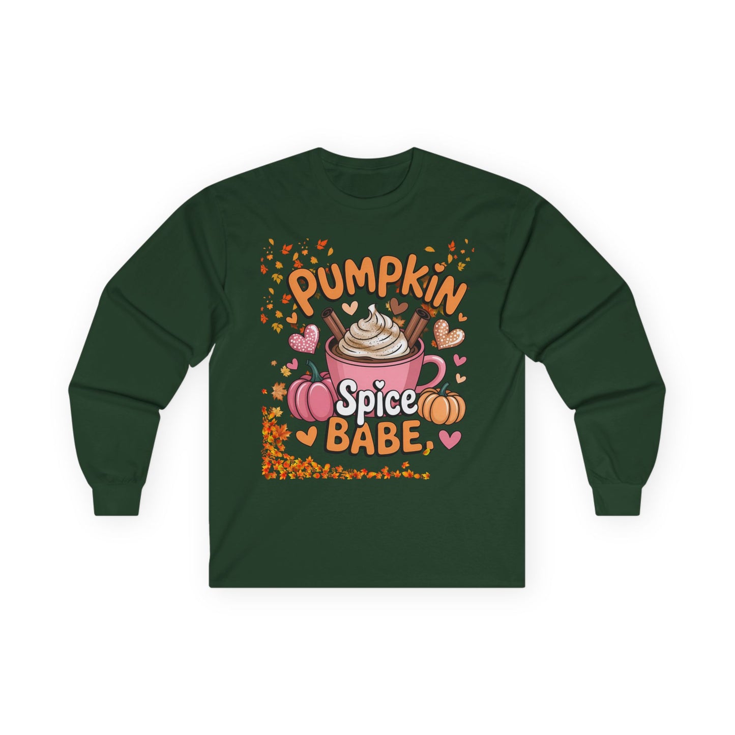 Cozy Fall Long Sleeve Tee - Pumpkin Spice Babe, Autumn Vibes, Perfect for Halloween, Thanksgiving, Casual Layering, Gift for Her