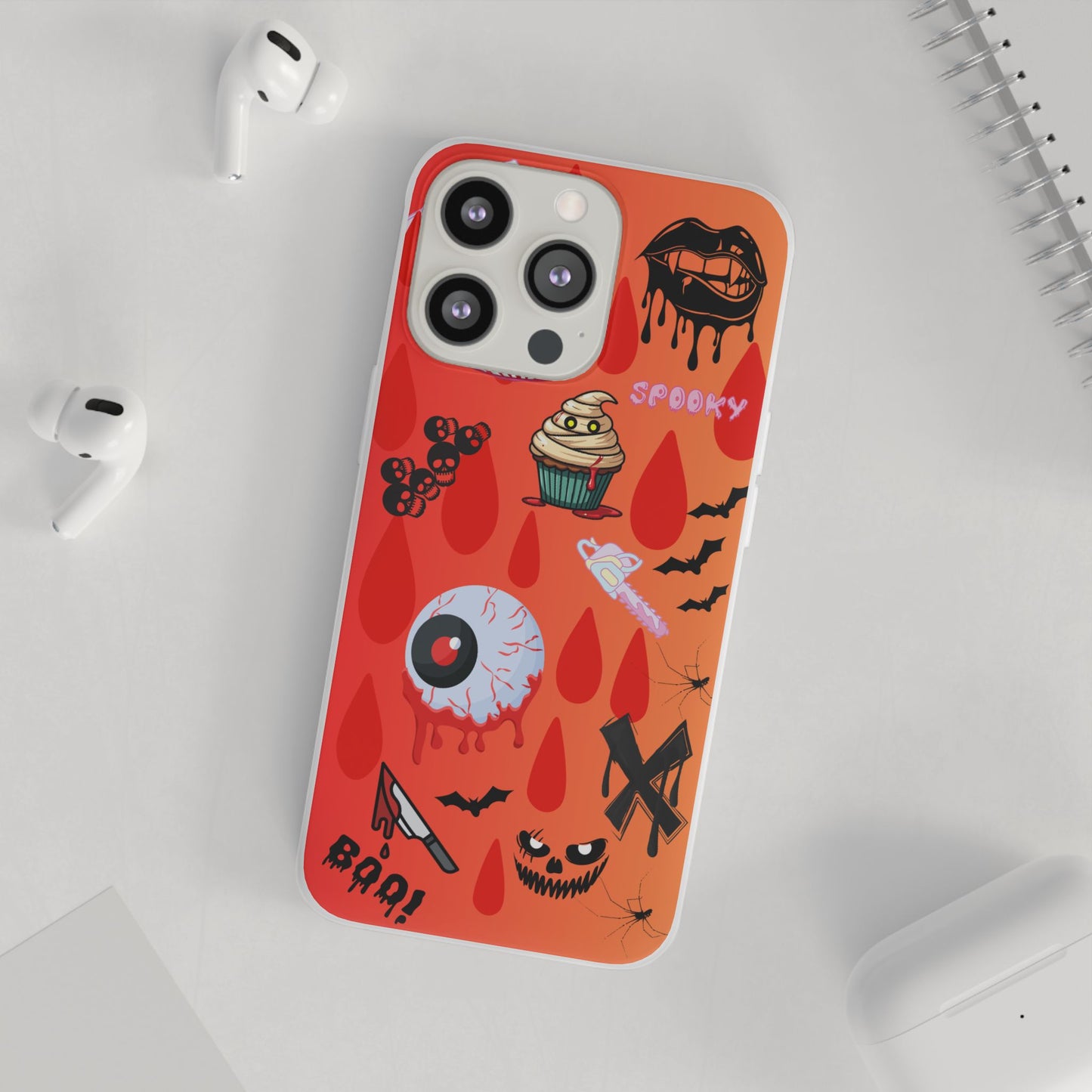 Spooky Flexi Cases for Halloween Lovers, Halloween Phone Case, Horror Phone Cover, Cute Creepy Case, Halloween Gifts