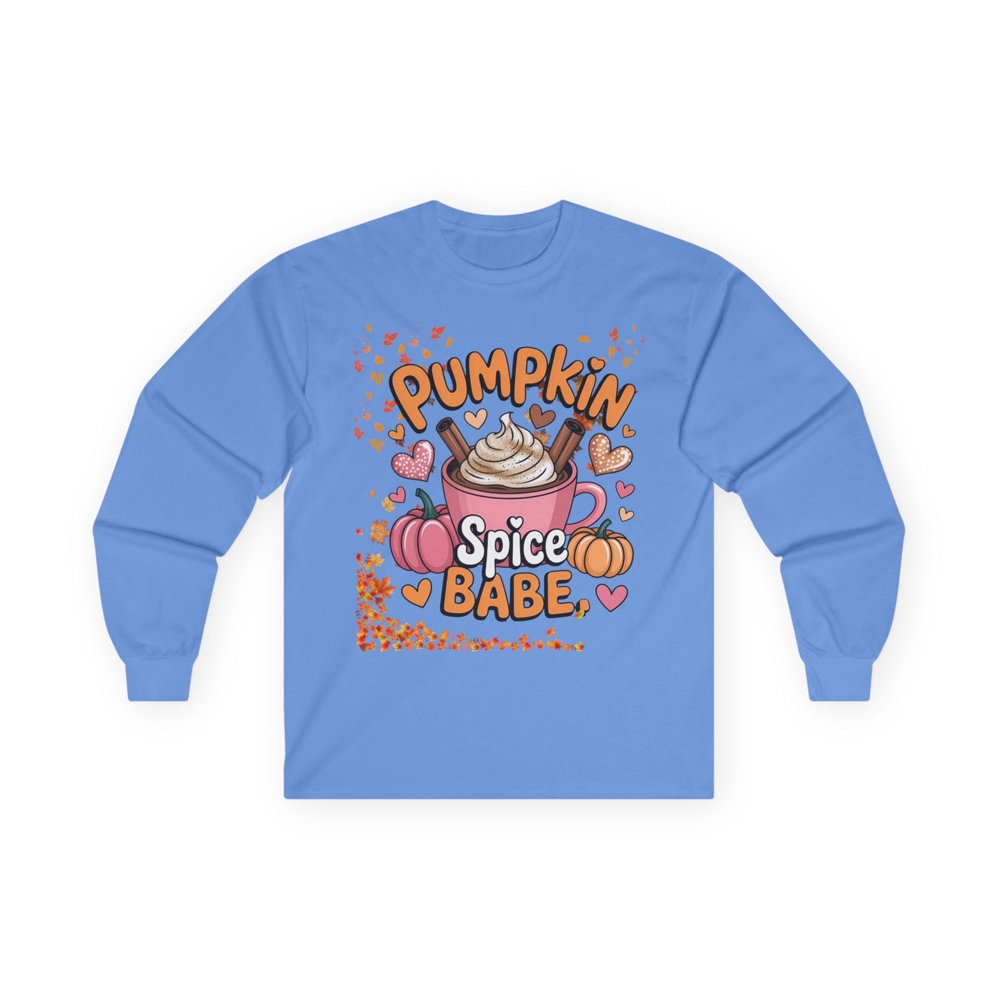Cozy Fall Long Sleeve Tee - Pumpkin Spice Babe, Autumn Vibes, Perfect for Halloween, Thanksgiving, Casual Layering, Gift for Her