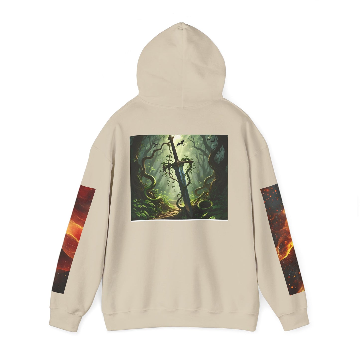 Fantasy Dragon & Sword Unisex Hooded Sweatshirt, Perfect for Fall,