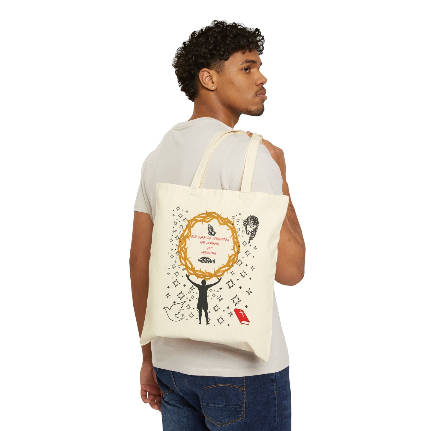 Faith-Inspired Cotton Canvas Tote Bag