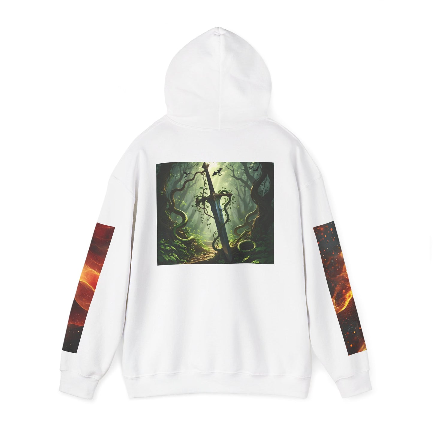 Fantasy Dragon & Sword Unisex Hooded Sweatshirt, Perfect for Fall,