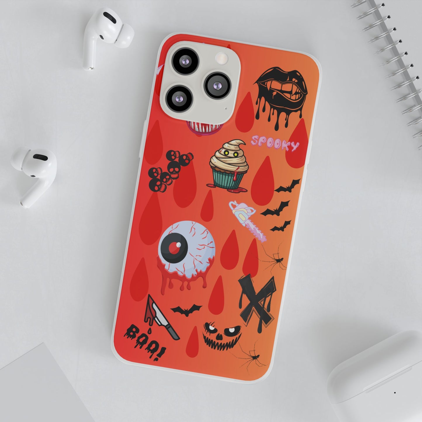 Spooky Flexi Cases for Halloween Lovers, Halloween Phone Case, Horror Phone Cover, Cute Creepy Case, Halloween Gifts