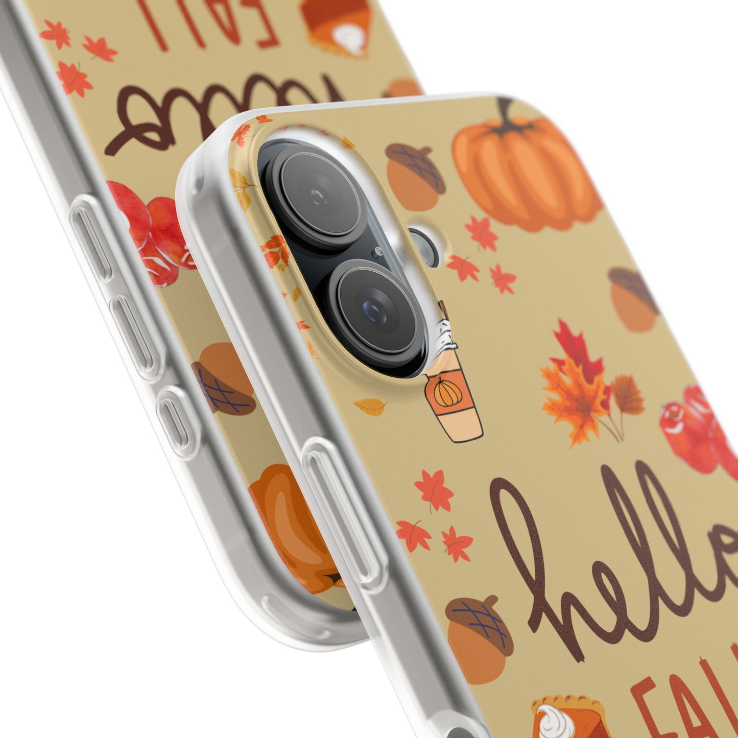 Autumn-Themed Flexi Cases, Seasonal iPhone Cover, Hello Fall Phone Case, Fall Decor Accessory, Perfect for Thanksgiving Gifts