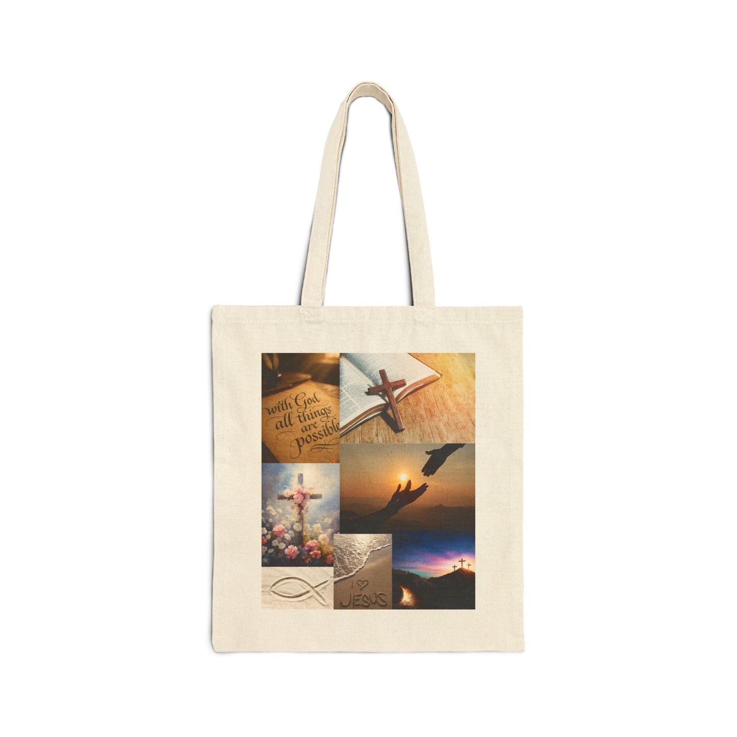 Faith-Inspired Cotton Canvas Tote Bag