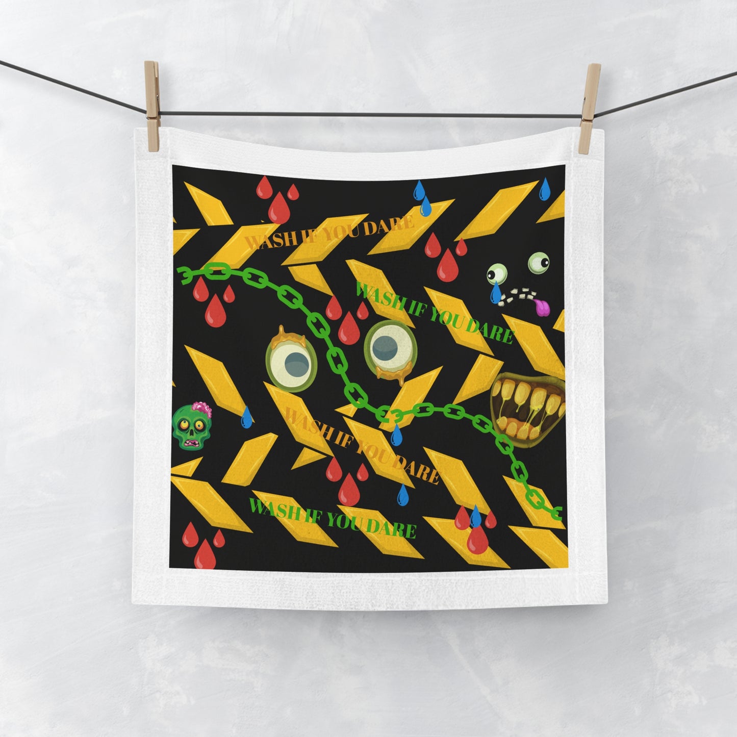 Whimsical Face Towel: Fun Bathroom Accessory, Halloween Decor