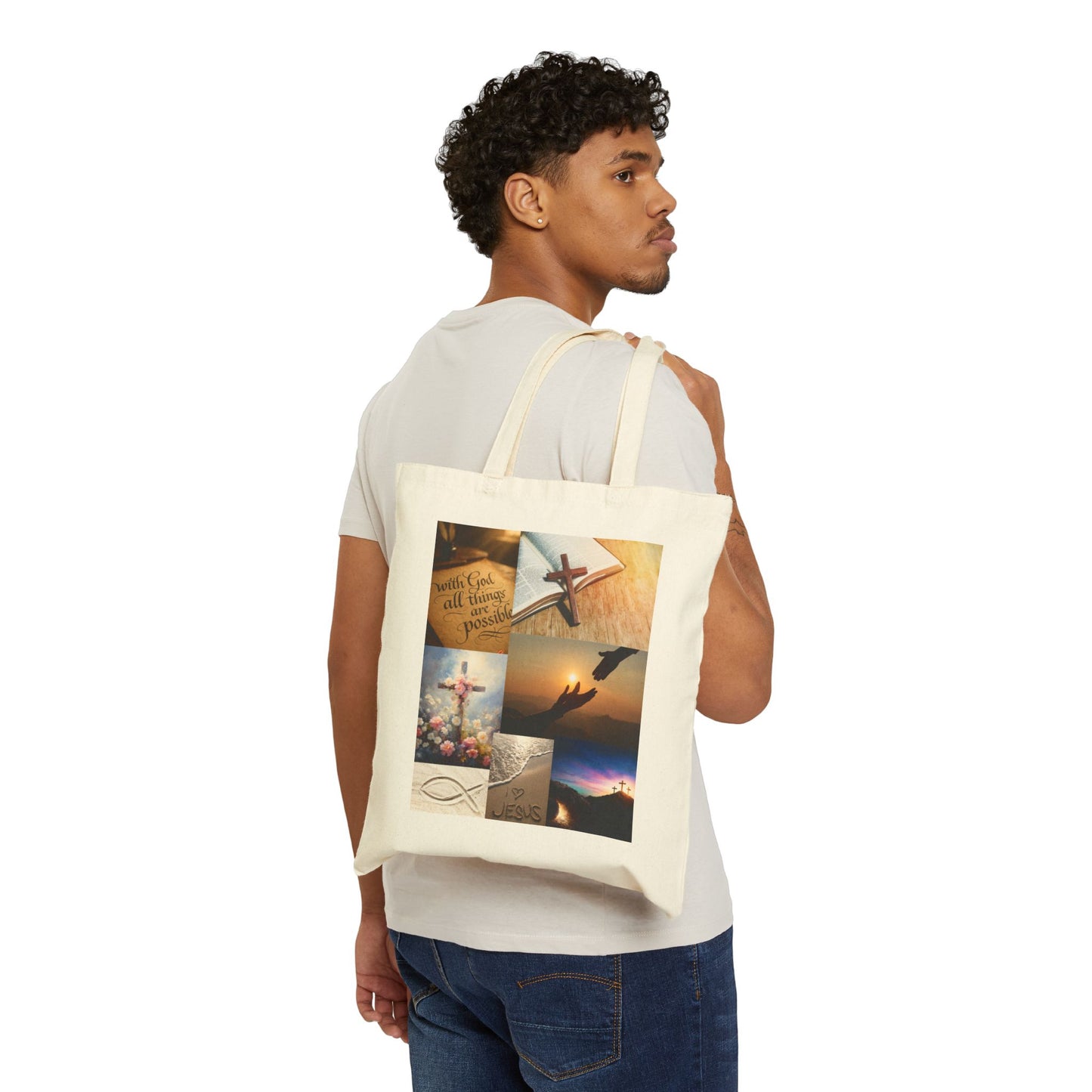 Faith-Inspired Cotton Canvas Tote Bag