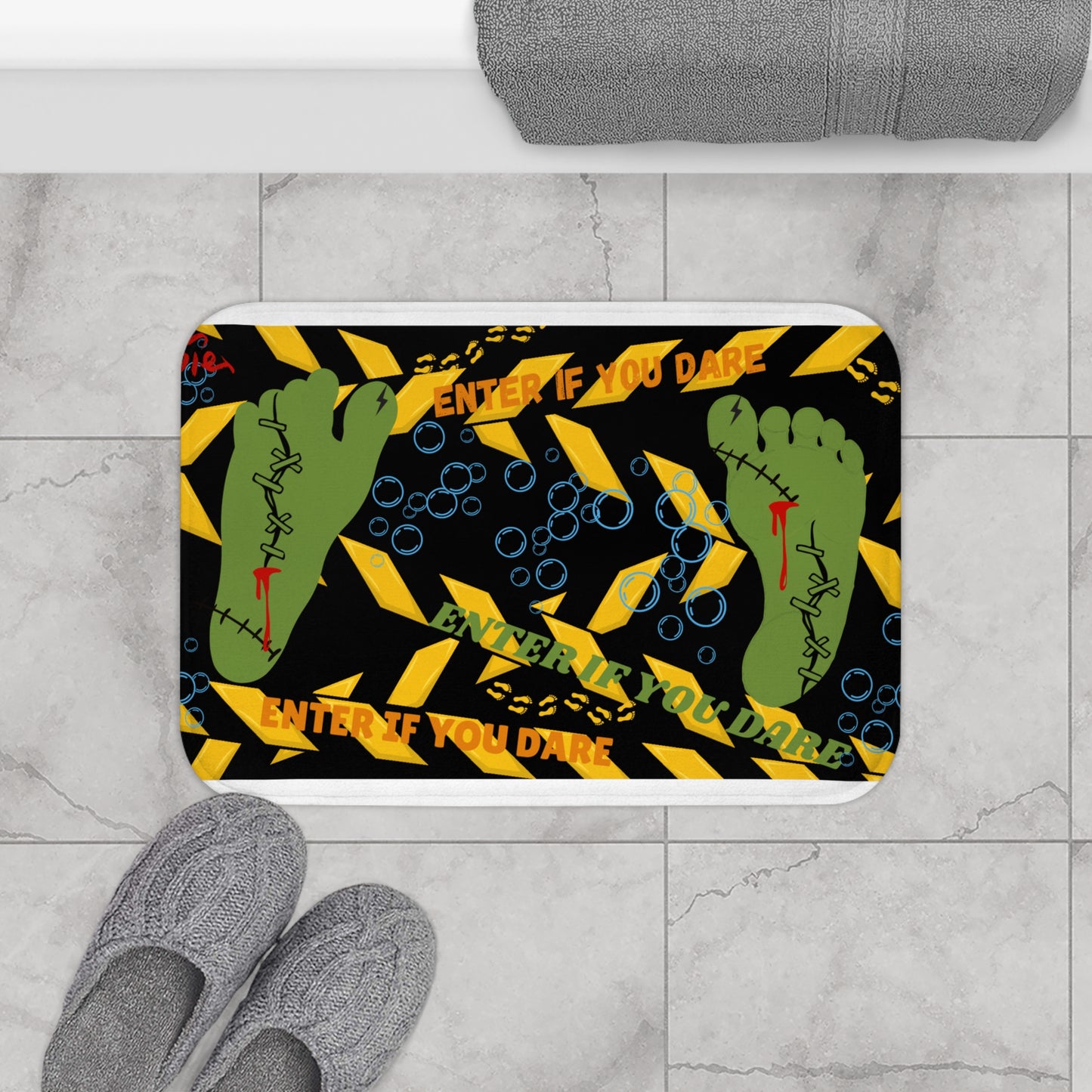 Spooky Zombie Bath Mat, Halloween Decor, Bathroom Accessory