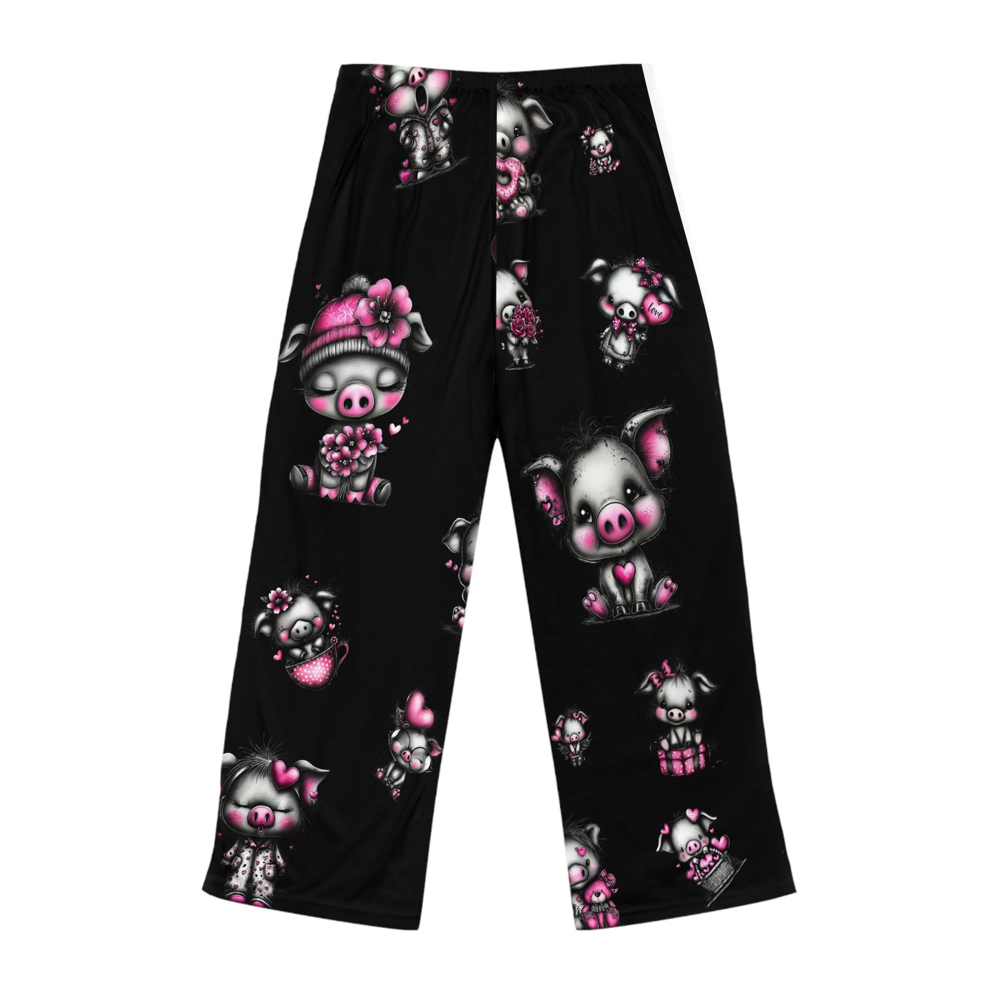 Pig Pattern Pajama Pants — Cute Pink Piglet Sleep Lounge Pants