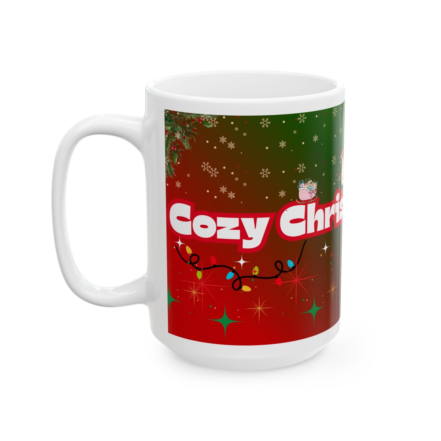Festive Holiday Mug, Christmas Coffee Cup.