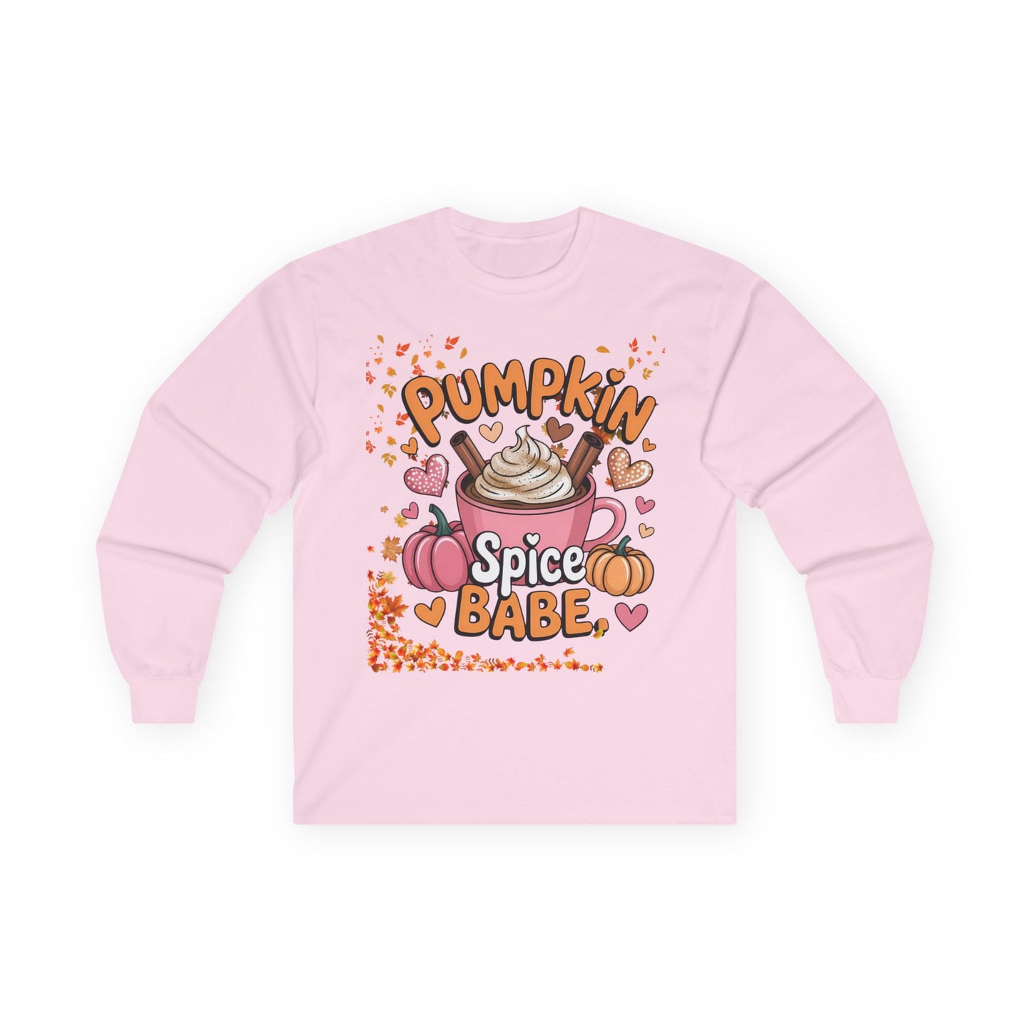 Cozy Fall Long Sleeve Tee - Pumpkin Spice Babe, Autumn Vibes, Perfect for Halloween, Thanksgiving, Casual Layering, Gift for Her