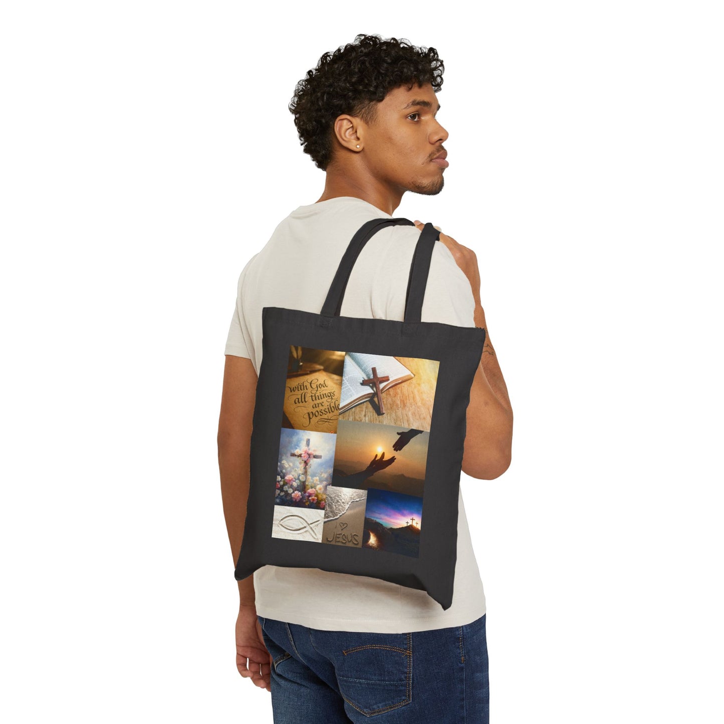 Faith-Inspired Cotton Canvas Tote Bag