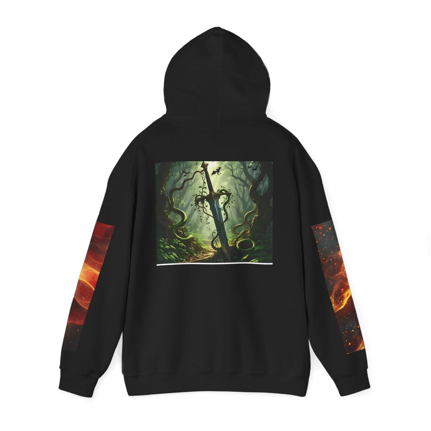 Fantasy Dragon & Sword Unisex Hooded Sweatshirt, Perfect for Fall,