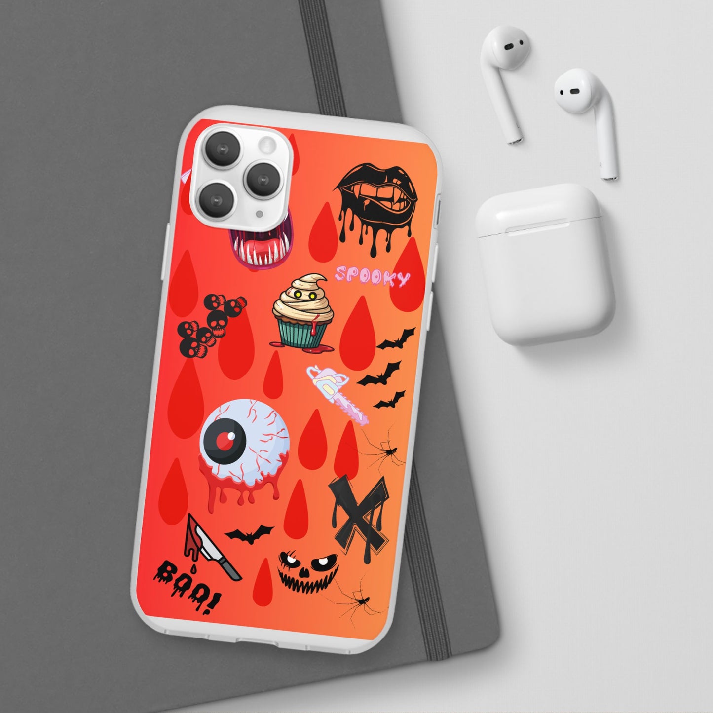 Spooky Flexi Cases for Halloween Lovers, Halloween Phone Case, Horror Phone Cover, Cute Creepy Case, Halloween Gifts