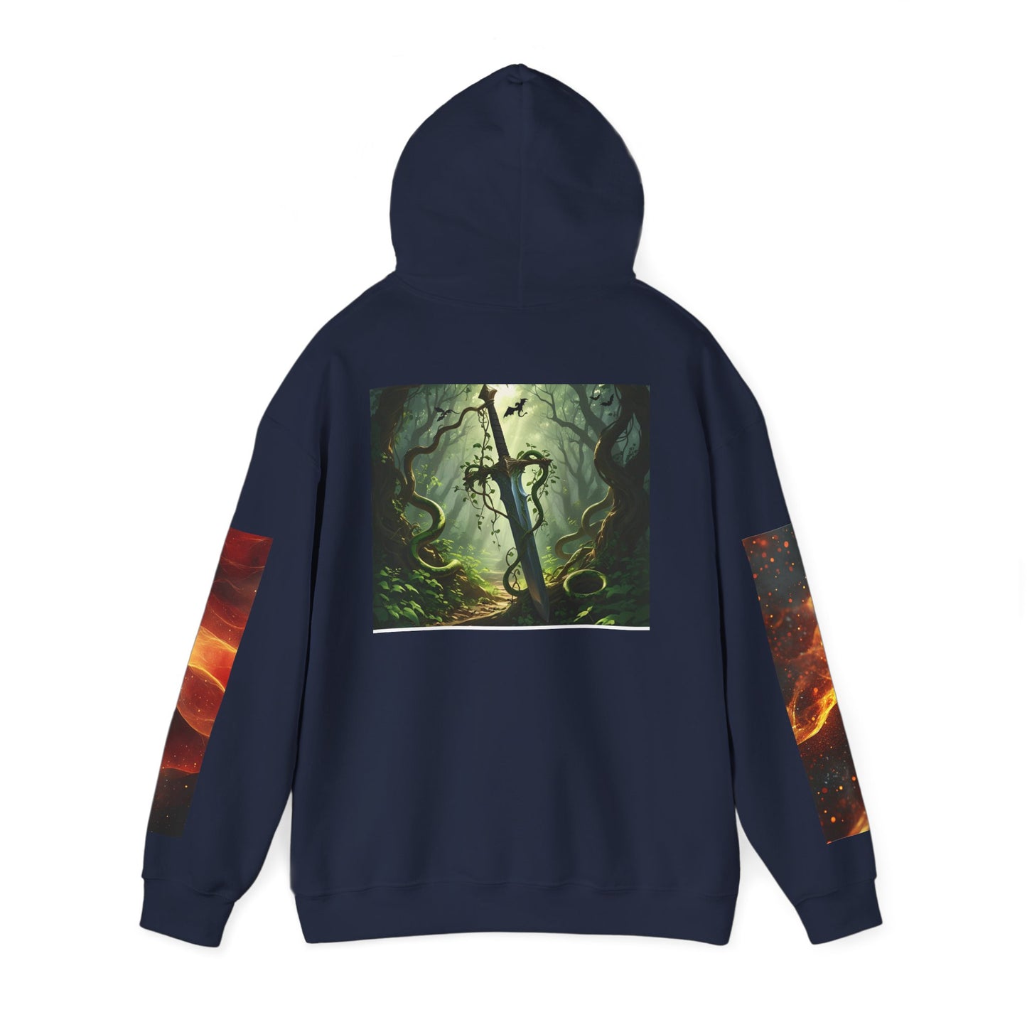 Fantasy Dragon & Sword Unisex Hooded Sweatshirt, Perfect for Fall,