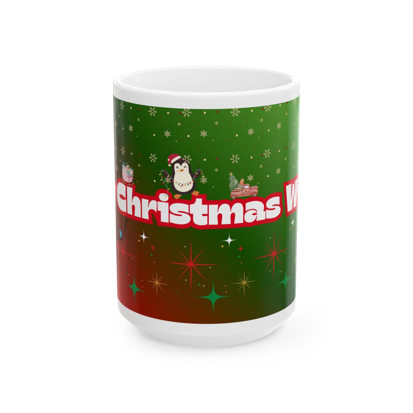 Festive Holiday Mug, Christmas Coffee Cup.