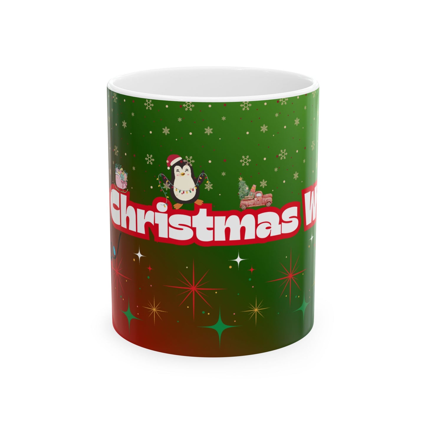 Festive Holiday Mug, Christmas Coffee Cup.