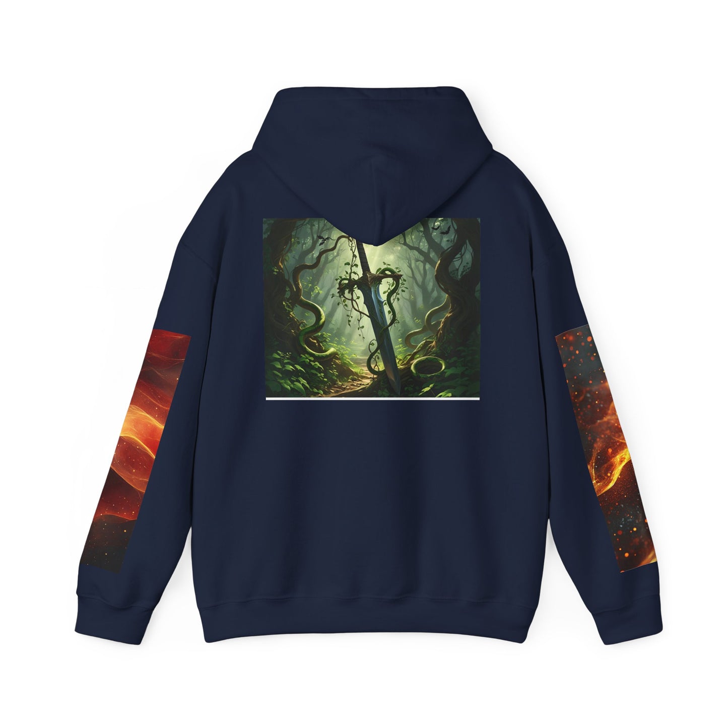 Fantasy Dragon & Sword Unisex Hooded Sweatshirt, Perfect for Fall,