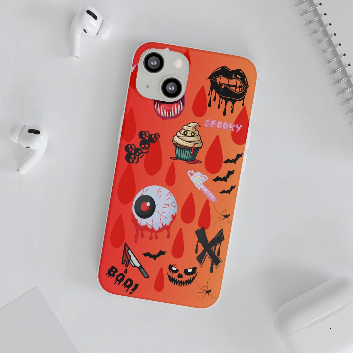 Spooky Flexi Cases for Halloween Lovers, Halloween Phone Case, Horror Phone Cover, Cute Creepy Case, Halloween Gifts