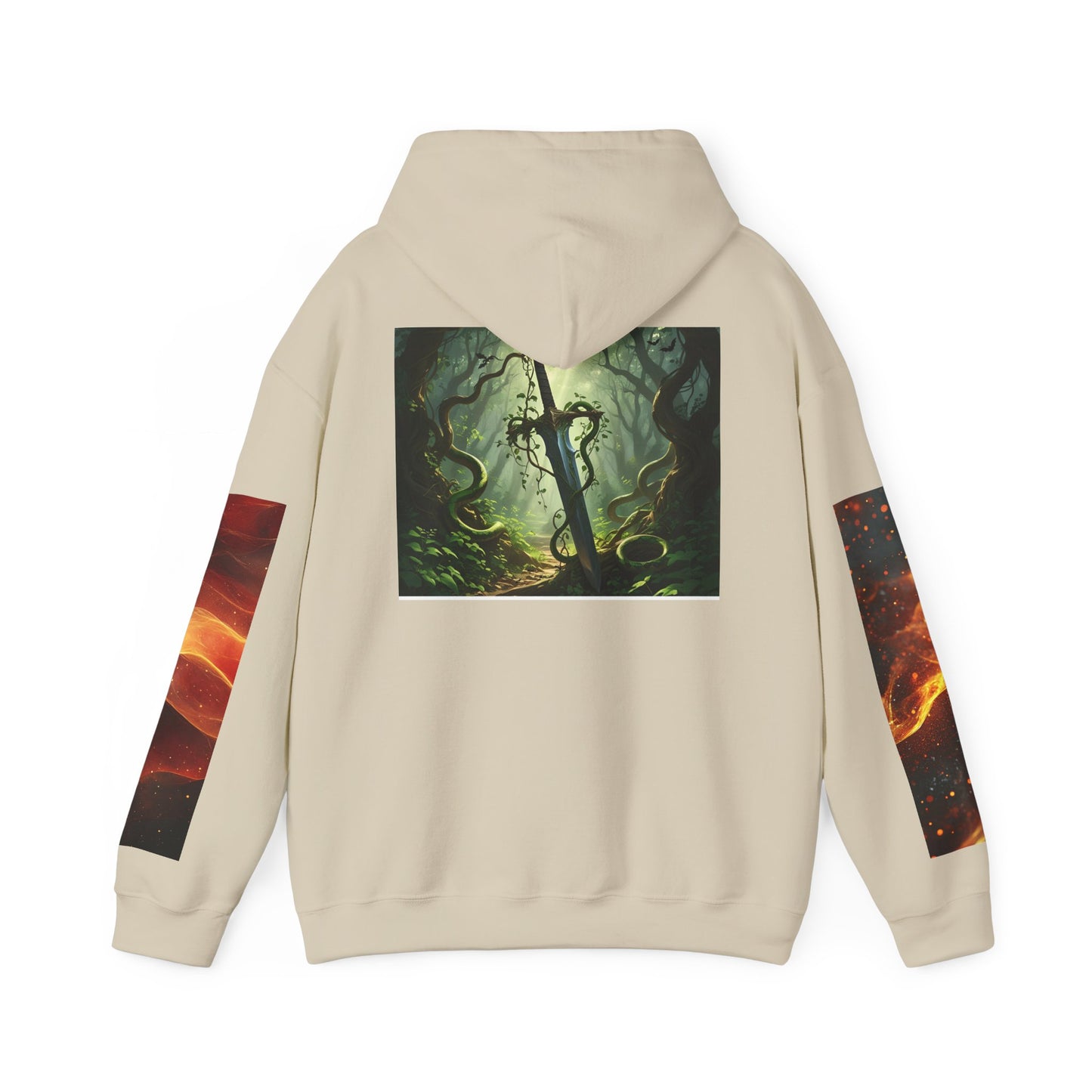 Fantasy Dragon & Sword Unisex Hooded Sweatshirt, Perfect for Fall,