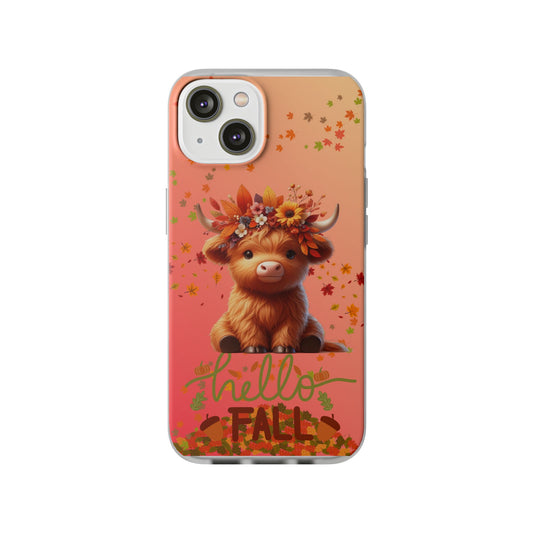 Autumn Cow Flexi Case, Cute Fall Phone Cover, Seasonal Phone Accessory, [...]