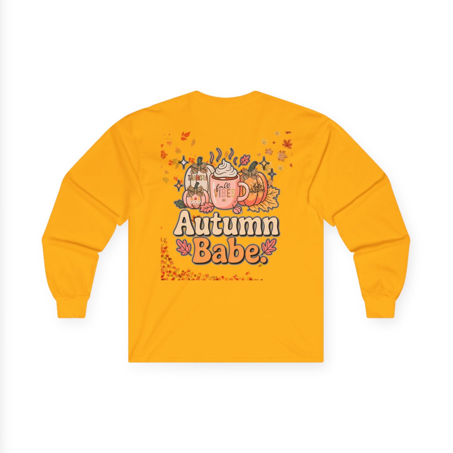 Cozy Fall Long Sleeve Tee - Pumpkin Spice Babe, Autumn Vibes, Perfect for Halloween, Thanksgiving, Casual Layering, Gift for Her