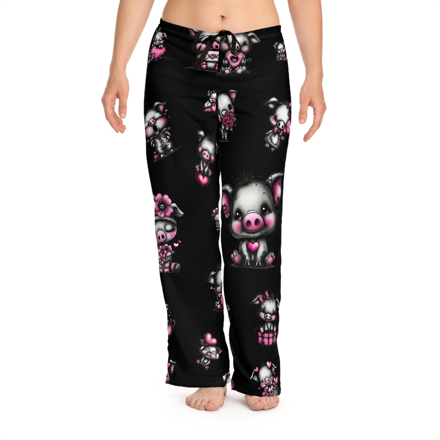 Pig Pattern Pajama Pants — Cute Pink Piglet Sleep Lounge Pants