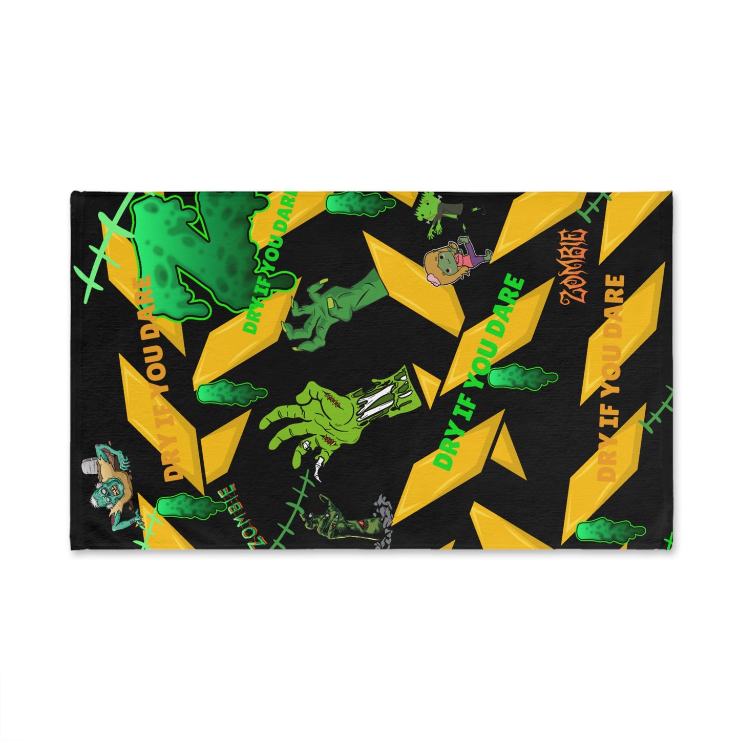 Zombie-Themed Hand Towel for Halloween, Fun Bathroom Decor.